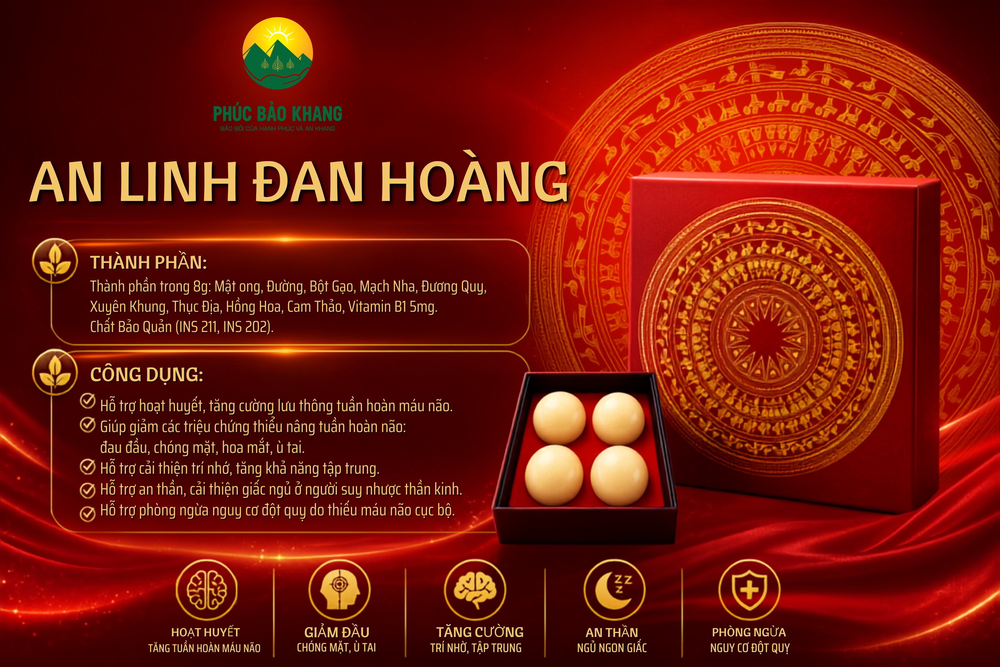 An Linh Đan Hoàng ( Hộp 4 viên )
